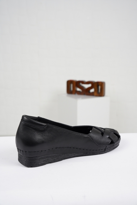Hakiki Deri Siyah Kadın Comfort Ayakkabı 221177102