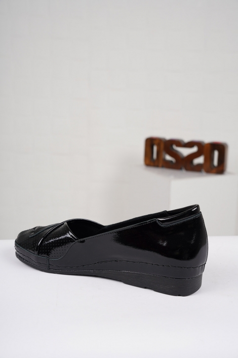Hakiki Deri Siyah Rugan Kadın Comfort Ayakkabı 221177104