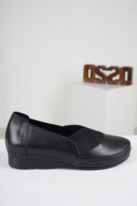 Hakiki Deri Siyah Kadın Comfort Ayakkabı 222177101