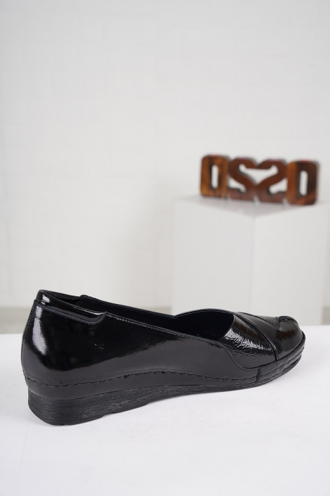 Hakiki Deri Siyah Rugan Kadın Comfort Ayakkabı 222177102