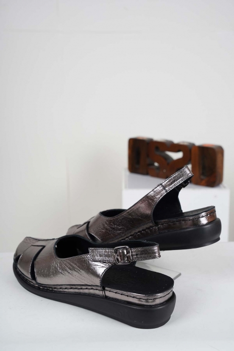 Hakiki Deri Çelik Kadın Komfort Sandalet 241177503