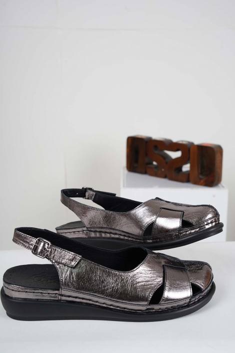 Hakiki Deri Çelik Kadın Komfort Sandalet 241177503
