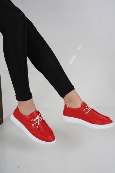 Hakiki Deri Kırmızı Kadın Casual Ayakkabı 231186104