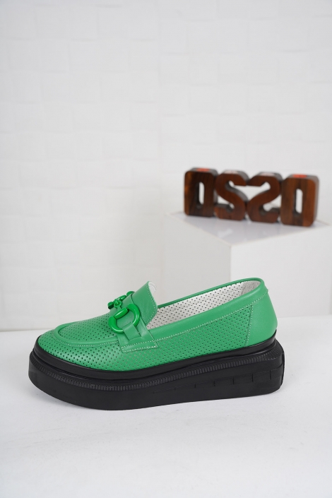 Hakiki Deri Yeşil Kadın Casual Ayakkabı 231199100