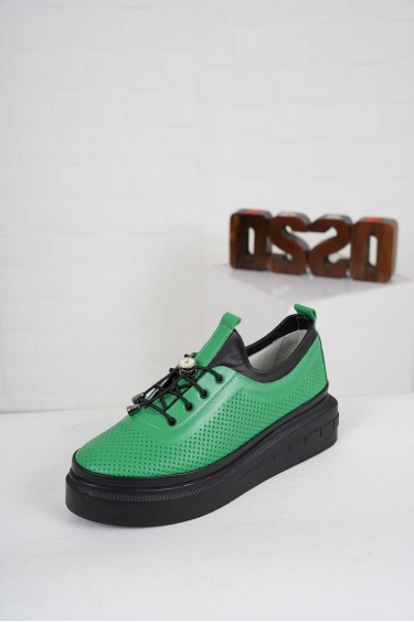 Hakiki Deri Yeşil Kadın Casual Ayakkabı 231199101