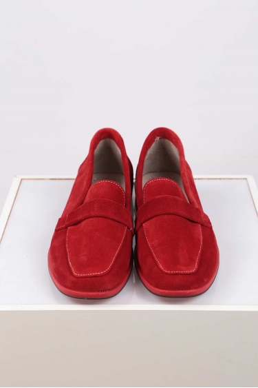 Hakiki Deri Kırmızı Süet Kadın Casual Ayakkabı 212209111