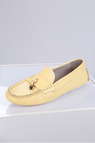 Hakiki Deri Limon Sarı Kadın Makosen Ayakkabı 221209107