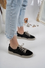 Siyah Kamuflaj Kadın Sneaker Ayakkabı 211217101