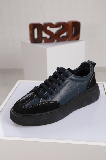 Hakiki Deri Laci-Siyah Süet Kadın Sneaker Ayakkabı 212220103