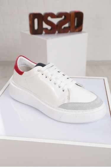 Hakiki Deri Beyaz Kadın Sneaker Ayakkabı 221220104