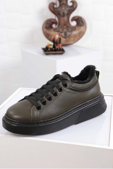 Hakiki Deri Haki-Siyah Kadın Sneaker Ayakkabı 212225106