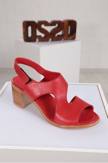 Hakiki Deri Kırmızı Kadın Komfort Sandalet 221235507